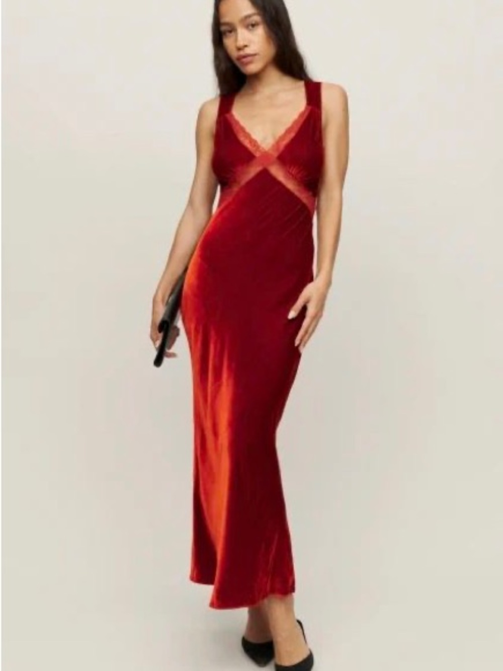 Reformation Lorenzo Velvet Dress - Hemmed